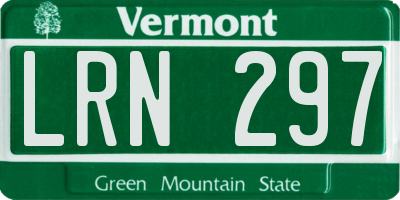 VT license plate LRN297