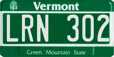VT license plate LRN302