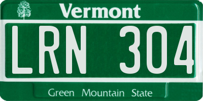 VT license plate LRN304