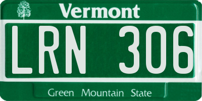 VT license plate LRN306