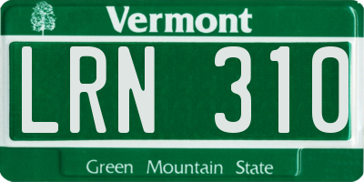 VT license plate LRN310