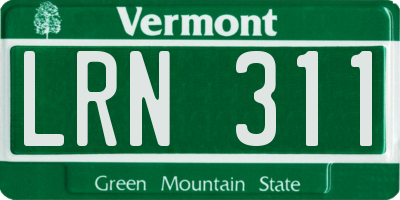 VT license plate LRN311