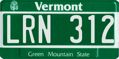 VT license plate LRN312