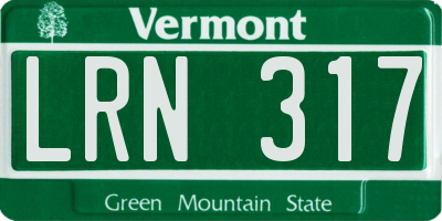 VT license plate LRN317