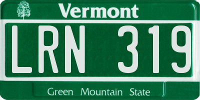 VT license plate LRN319