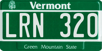 VT license plate LRN320
