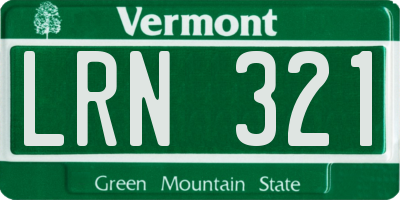 VT license plate LRN321