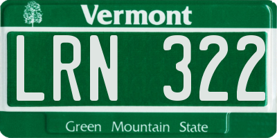 VT license plate LRN322