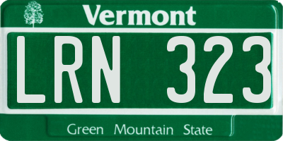 VT license plate LRN323