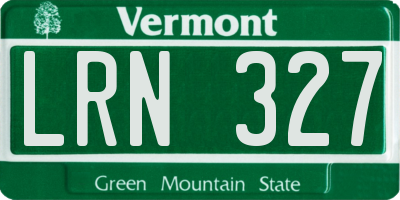 VT license plate LRN327