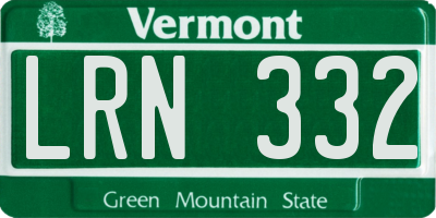 VT license plate LRN332