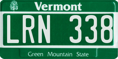 VT license plate LRN338