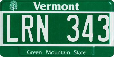 VT license plate LRN343