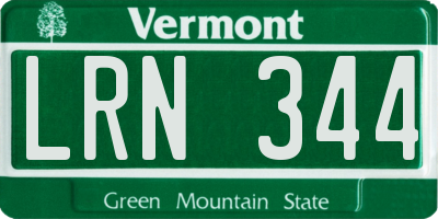VT license plate LRN344