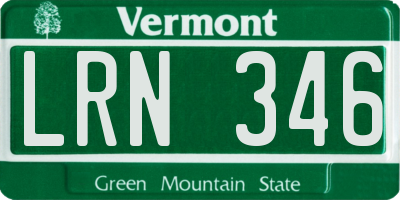 VT license plate LRN346