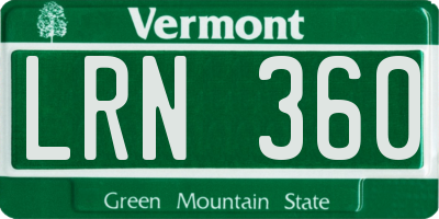 VT license plate LRN360
