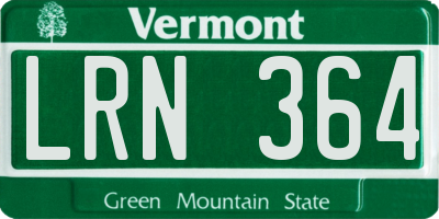 VT license plate LRN364