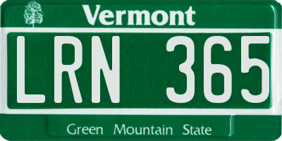 VT license plate LRN365