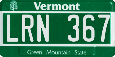 VT license plate LRN367