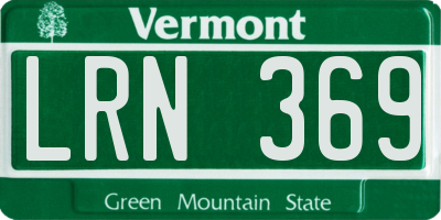 VT license plate LRN369