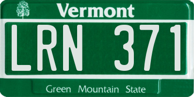 VT license plate LRN371