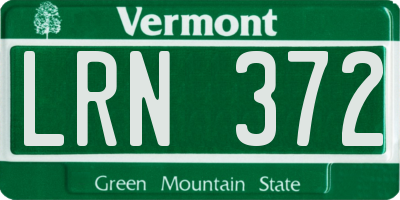 VT license plate LRN372