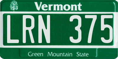 VT license plate LRN375