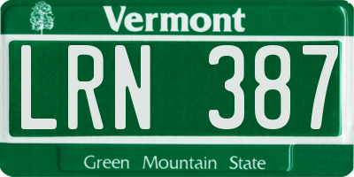VT license plate LRN387