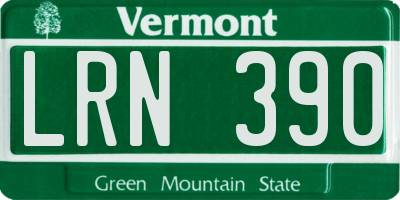 VT license plate LRN390