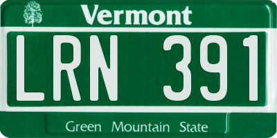 VT license plate LRN391