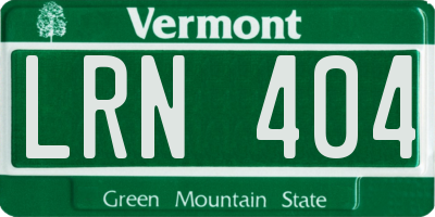 VT license plate LRN404