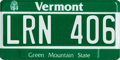 VT license plate LRN406