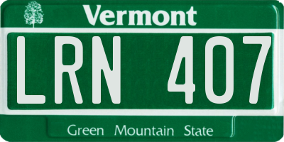 VT license plate LRN407
