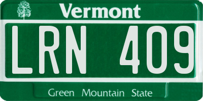 VT license plate LRN409