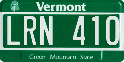 VT license plate LRN410