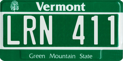 VT license plate LRN411