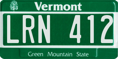 VT license plate LRN412