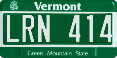 VT license plate LRN414