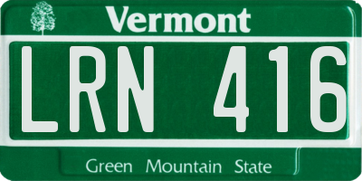 VT license plate LRN416