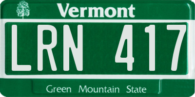 VT license plate LRN417