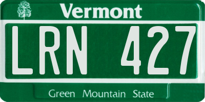 VT license plate LRN427