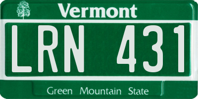 VT license plate LRN431