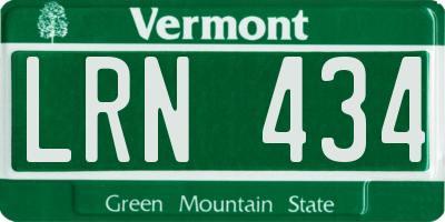 VT license plate LRN434