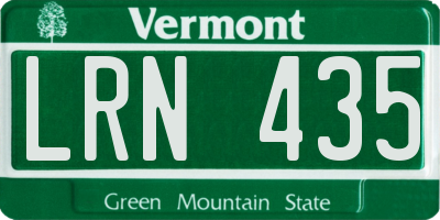 VT license plate LRN435