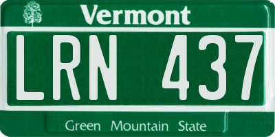 VT license plate LRN437