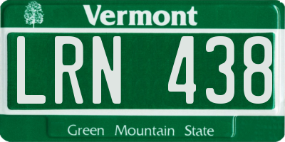 VT license plate LRN438