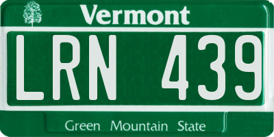 VT license plate LRN439