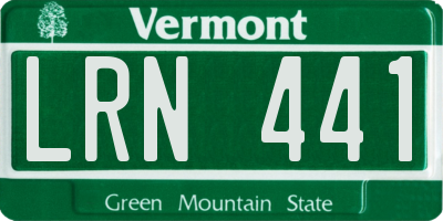 VT license plate LRN441