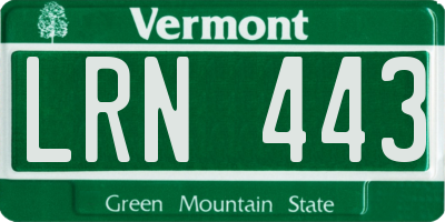 VT license plate LRN443