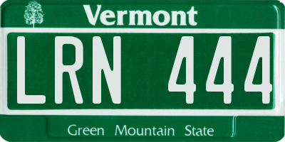 VT license plate LRN444